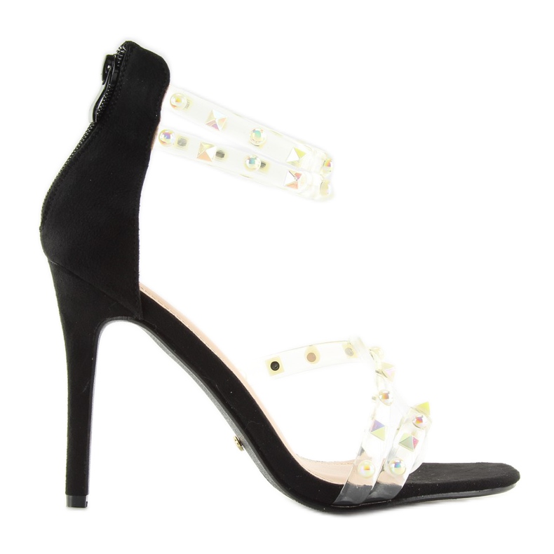 Crne sandale sa silikonskim remenčićima crno