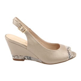 Zlatne sandale capuccino Sergio Leone 777 bež smeđa zlatni