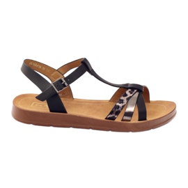 Filippo Ženske sandale leopard 103 crne crna siva