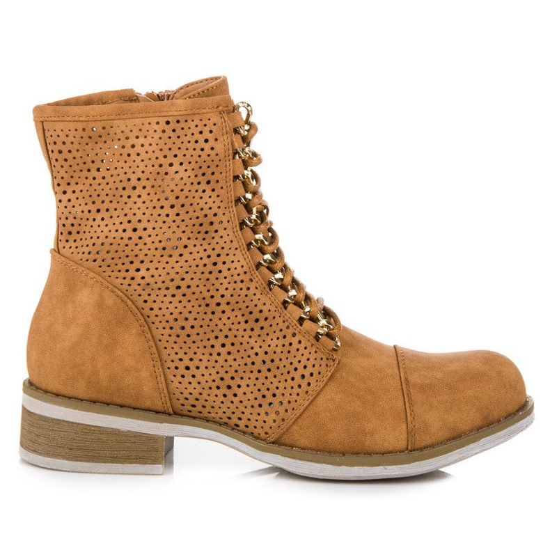 Bello Star Ažurne čizme za proljeće smeđa