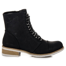 Bello Star Ažurne čizme za proljeće crna