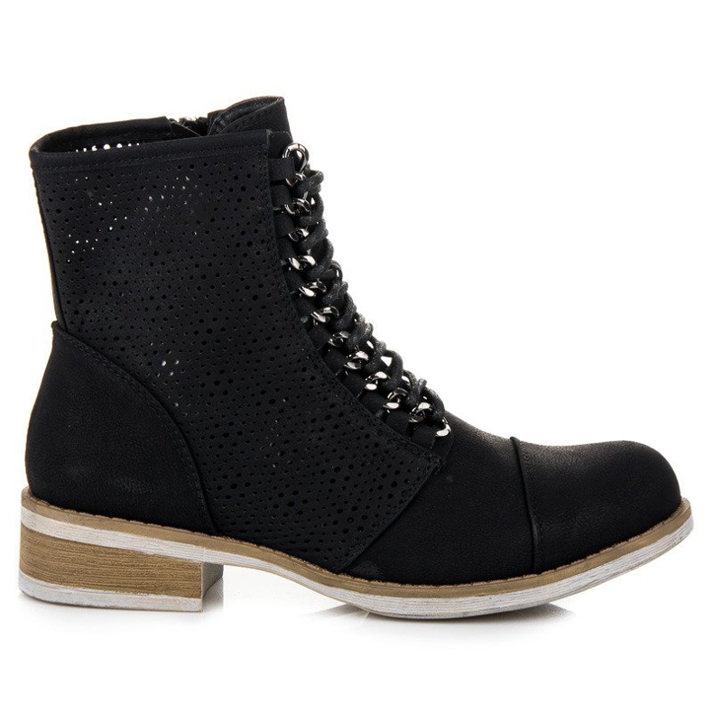 Bello Star Ažurne čizme za proljeće crno