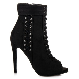 Seastar Vezane čizme s otvorenim prstima crna