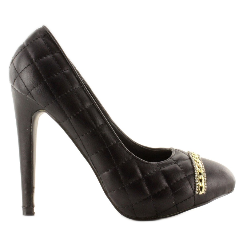 Prošivene pumpice na stiletto 200-71 crne crno