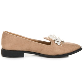 Best Shoes Suede Lords s biserima smeđa