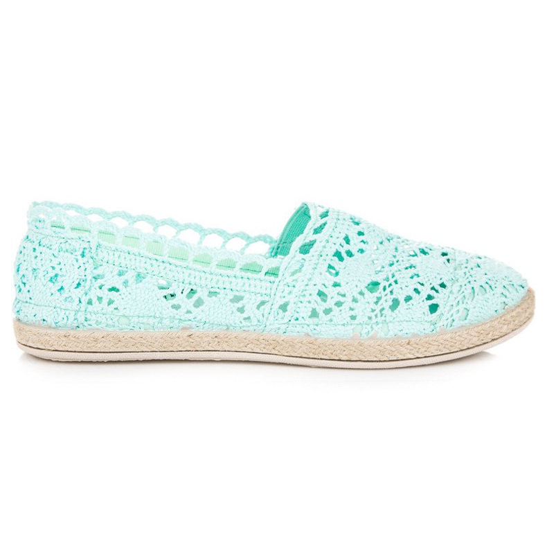 Seastar Mint čipkane espadrile zelena