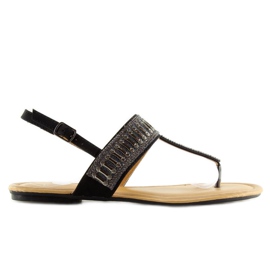 Crne sandale s kamenčićima crne 6700 Crna