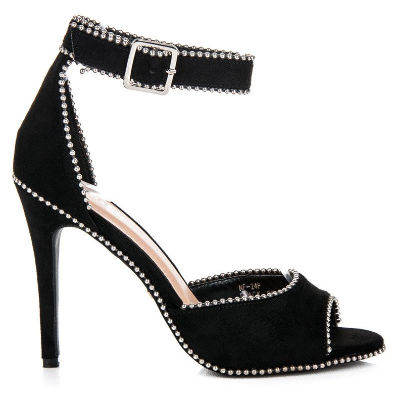 Seastar Sandale od antilopa na visokoj potpetici crno