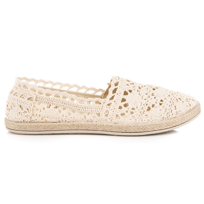 Seastar Bež čipkaste espadrile