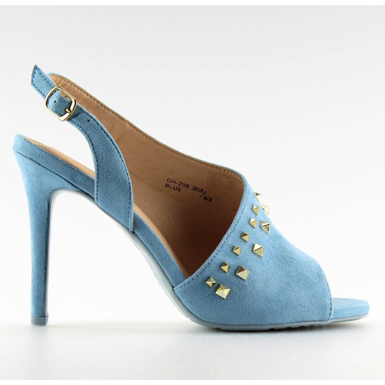 Sandale s visokom petom, asimetrično plave plava