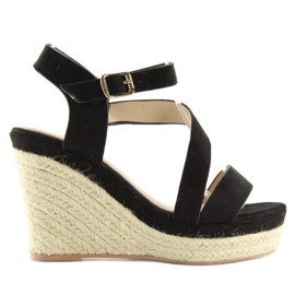 Crne Espadrile na klin, crne 333-8 Crna