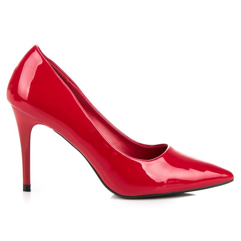 Lakirane pumpice na iglu crvena