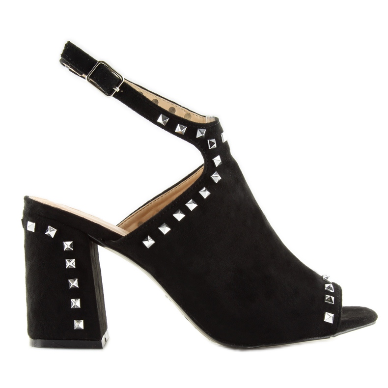 Crne sandale s crnim čapovima L1139 crno