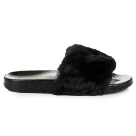Crne papuče s krznom crna