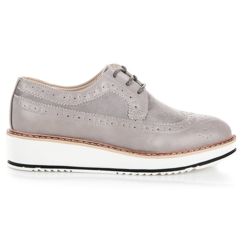 Super Me Sive cipele na vezanje siva