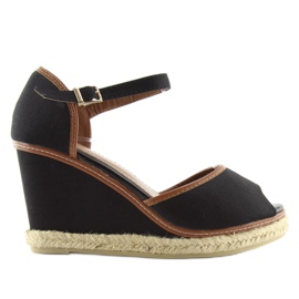 Crne sandale na klin AF-74 crne crna