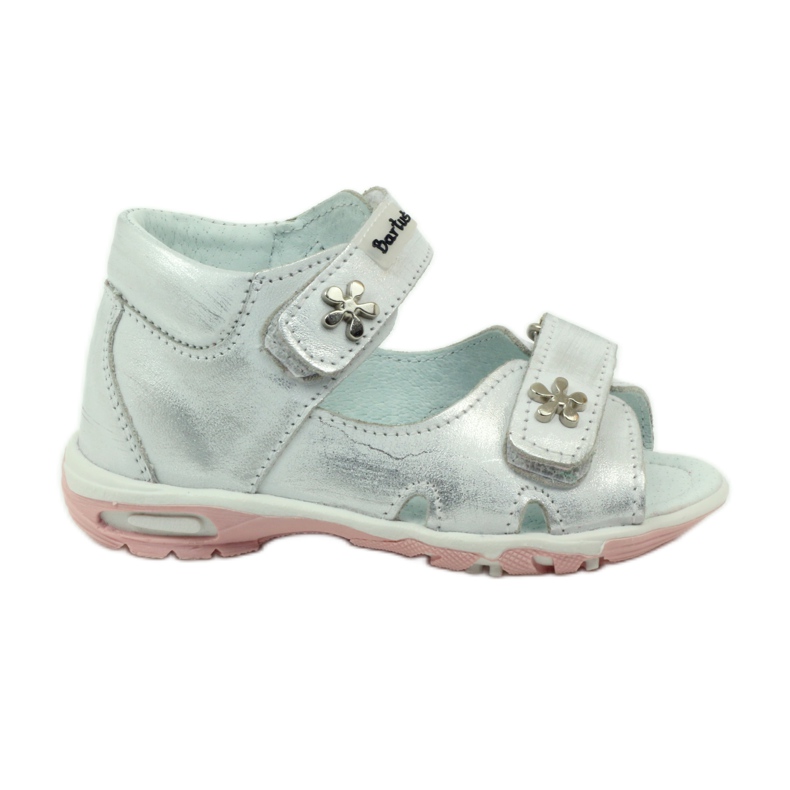Bartuś fleksibilne sandale za djevojke za srebrno-metalni čičak srebro