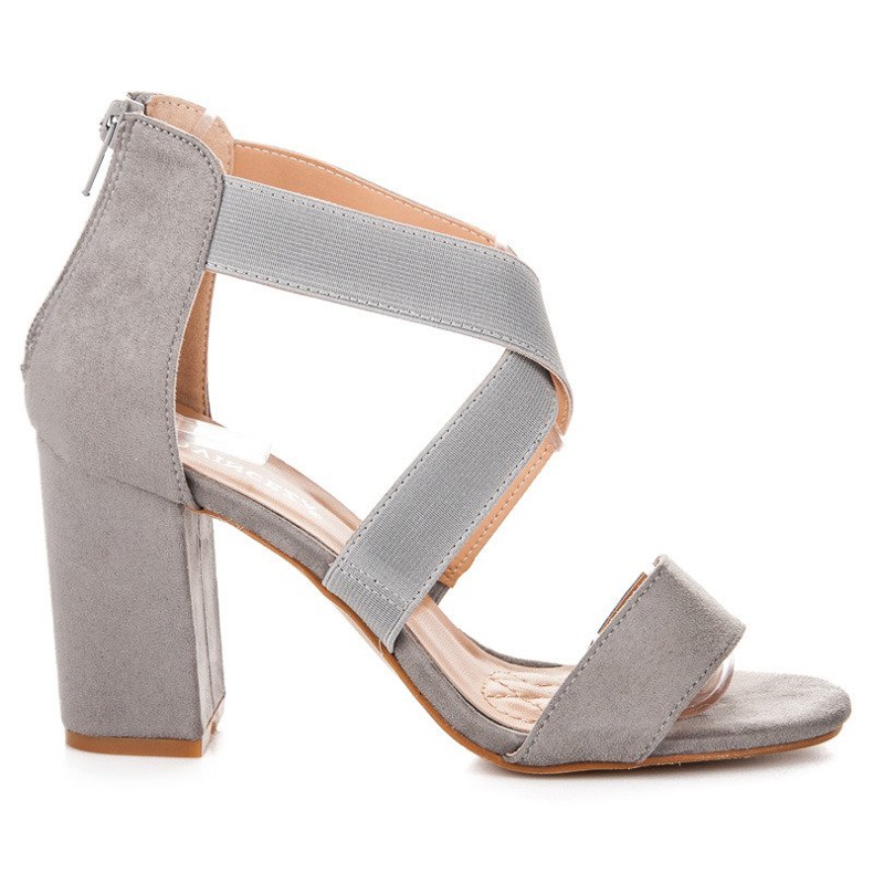 Sive vinceza sandale s patentnim zatvaračem siva