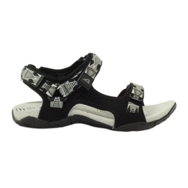 American Club Sandale s američkim kožnim umetkom 6102 crna siva