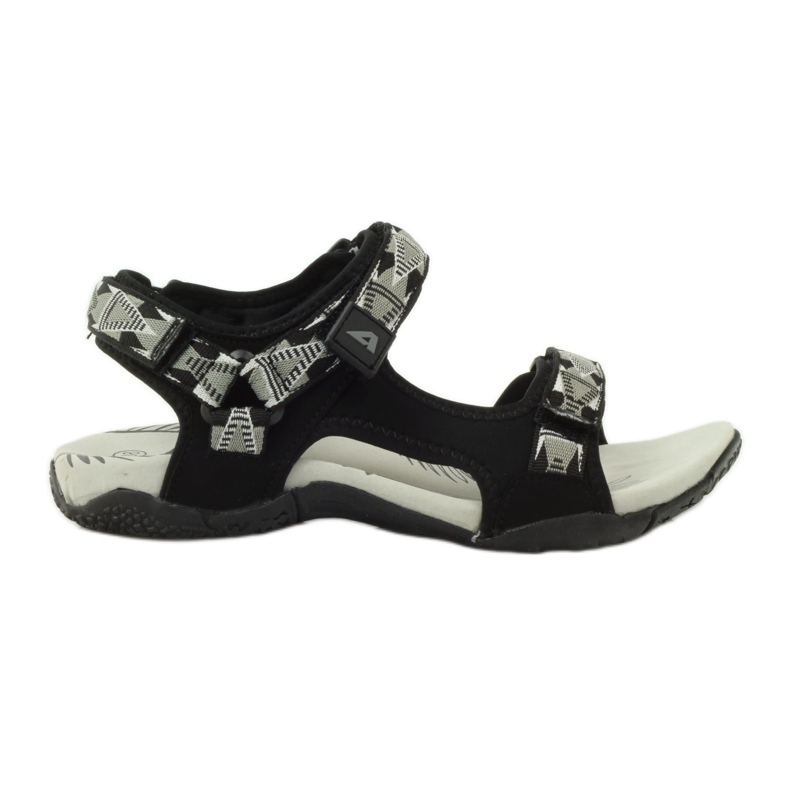 American Club Sandale s američkim kožnim umetkom 6102 crno siva