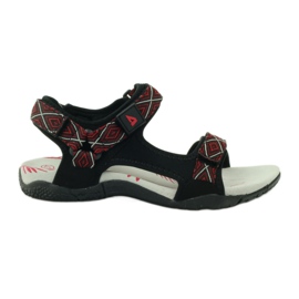 American Club Sandale s američkim kožnim umetkom 6102 crna crvena