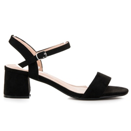 Renda Sandale na visoku petu crna