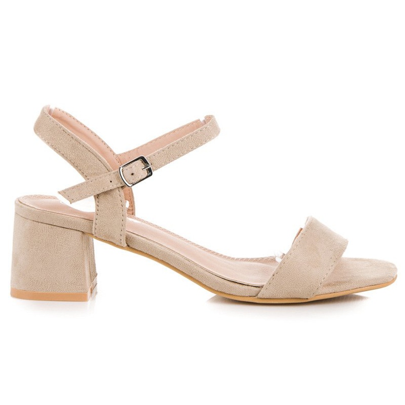 Renda Sandale na visoku petu smeđa