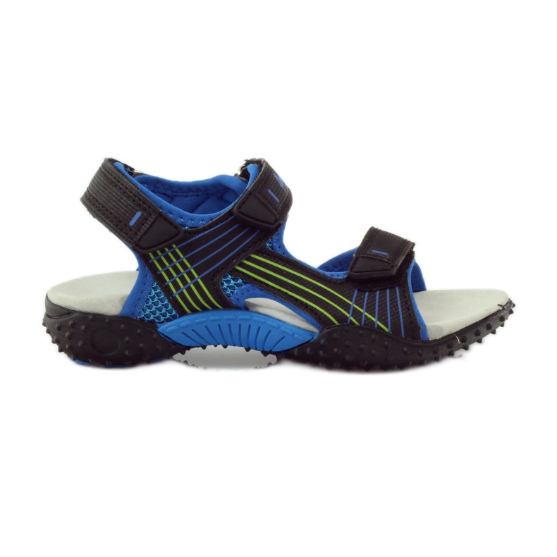 American Club Sandale s američkim kožnim umetkom 5261 crno plava zelena