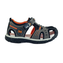 American Club Sandale s američkim kožnim umetkom 93594 siva narančasta