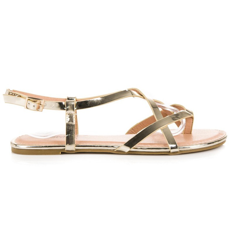 Evento Zlatne ravne sandale zlatna