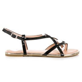 Evento Crne ravne sandale crna