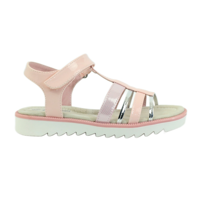 American Club Sandale s američkim kožnim umetkom 16903 ružičasta siva