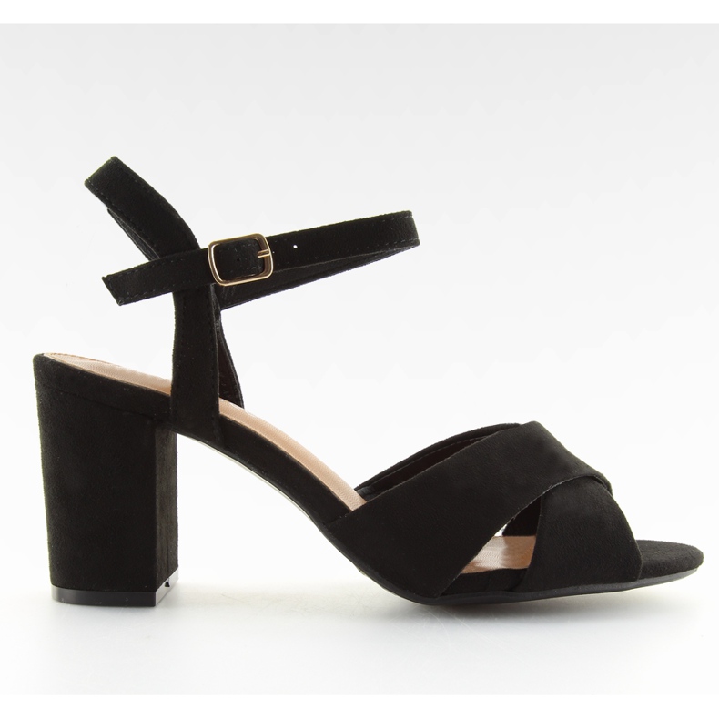 Sandale sa širokom potpeticom crne 100 crno