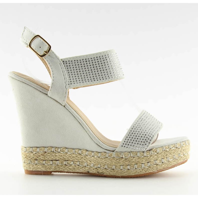 Sive sandale na štiklu 3811-7 Siva