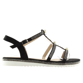 Crne RC-33 Crne sandale s biserima crna