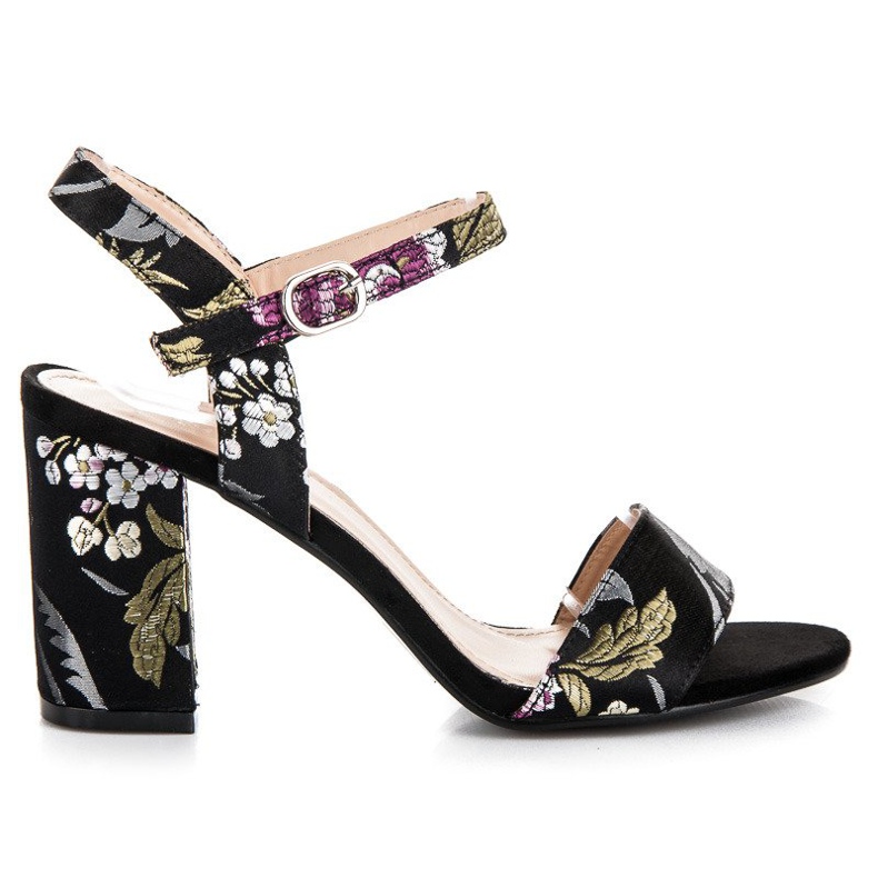 Seastar Ležerne sandale na visoku petu crno