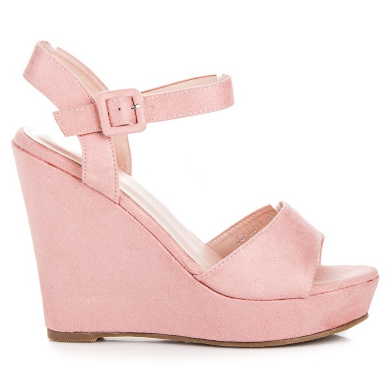 Primavera Sandale na klin od antilopa ružičasta