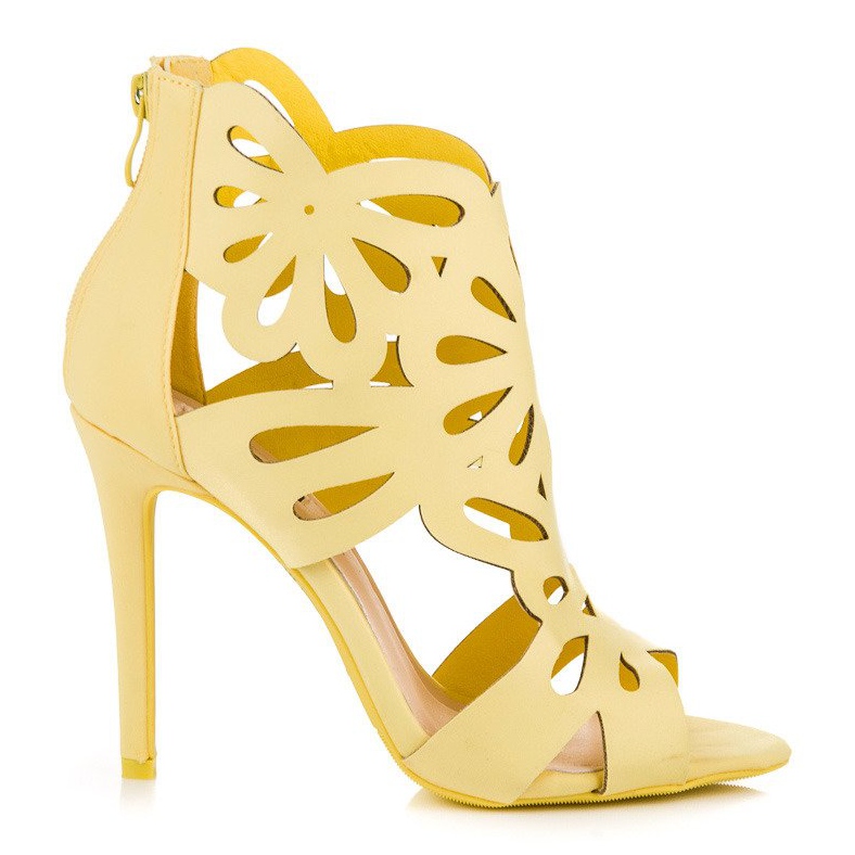 Vices Elegantne sandale s gornjim dijelom s škripcima žuta boja