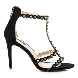 Vices Elegantne sandale na visoku petu poroci crna
