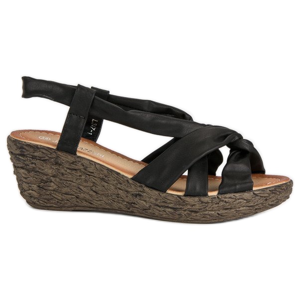 Slip-on sandale na klin crno