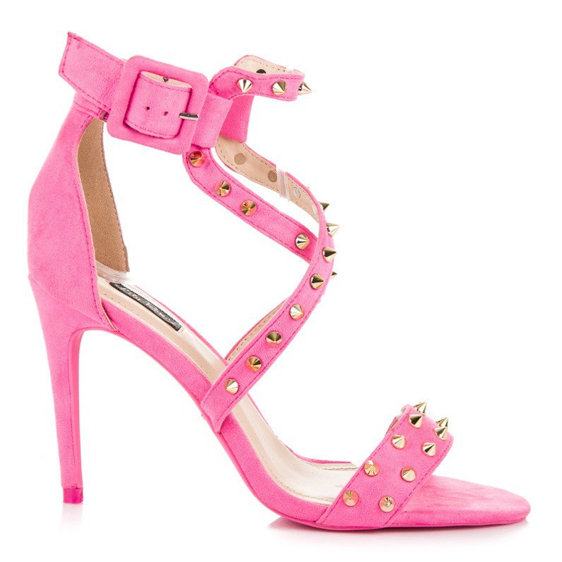 Ružičaste sandale na visokoj potpetici ružičasta