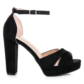 Seastar Udobne sandale s visokim potpeticama crna