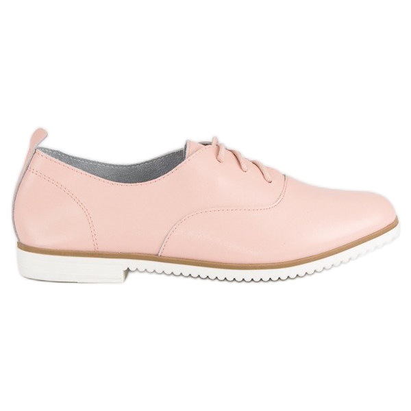 MAZARO cipele od puder kože ružičasta