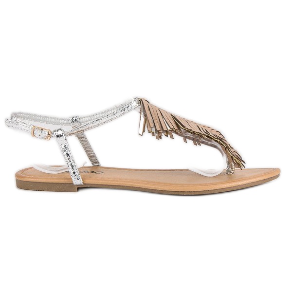 Srebrne japanske sandale siva