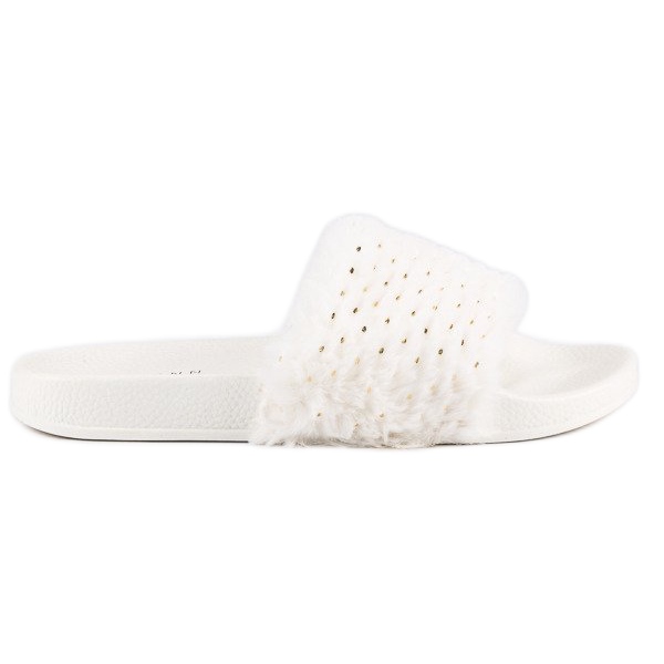 Erynn Bijele japanke s krznom bijela