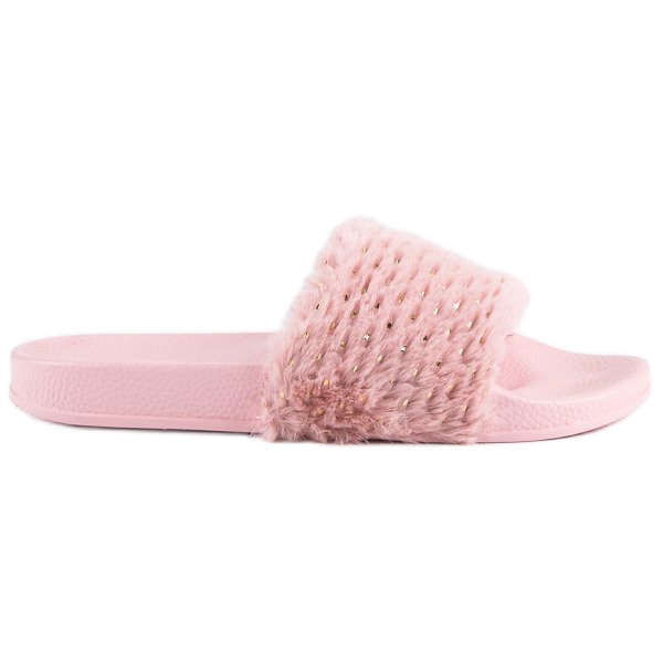 Erynn Ružičaste japanke s krznom ružičasta