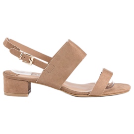 Fama Sandale s niskom potpeticom smeđa