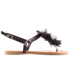 Crne sandale s cvijećem CK36P crne crna