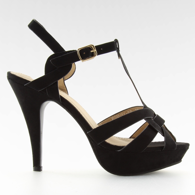 Crne visoke potpetice B99018Y-SP crne crno