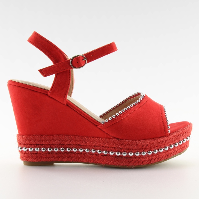 Crvene sandale na klin U-6272 crvene crvena
